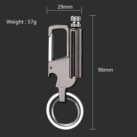 WDEC Outdoor Survival Fire Starter, Multitool Keychain, Emergency Survival Gear Flint Metal Matchstick Fire Starter Kerosene Refillable, Bottle Opener and Mountaineering Buckle