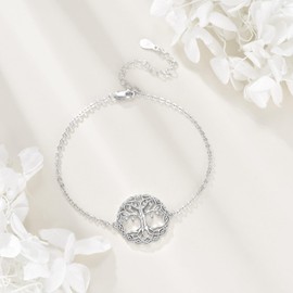 VONALA Tree of Life Bracelet for Women Sterling Silver Tree Jewelry Bracelet Birthday Gifts