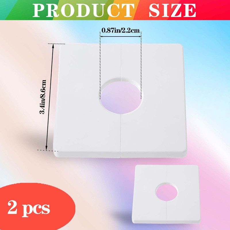2 pcs Square Plumbing Cover Plates, Square Shower Arm Flange,