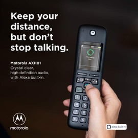 Motorola AXH Additional Handset for use with Models AXH01 and AXH02, Built-in Alexa Voice Assistant - This Item Cannot be Used Alone or Separately Without AXH01 or AXH02 - Portable Landline Phone