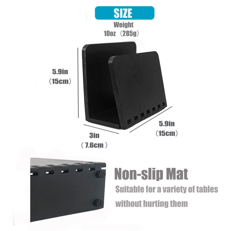 Bamboo Napkin Holder, Adjustable Wood Storage Rack for Dining Room,