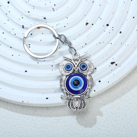 MAIGO Owl Keyring - Cute Blue Eyes Owl Charm for Keyring, Owl Key Chains Gifts for Men Women Kids Boys Girls, Keyring for Car House Tractor Purse Pendant Keys, Best Friend Animal Keyring Rings