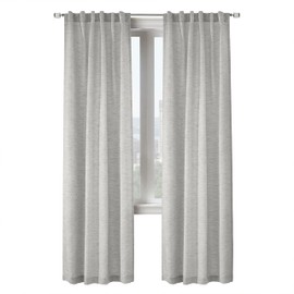 Davos Textered Jacquard Dual Header Curtain Panel 52" x 84" in Silver