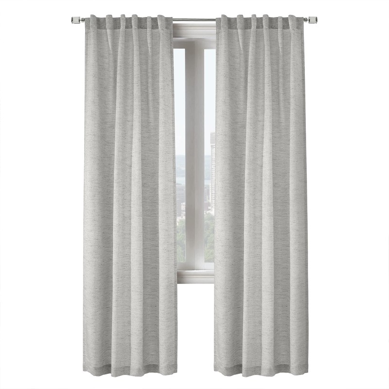 Davos Textered Jacquard Dual Header Curtain Panel 52" x 84"