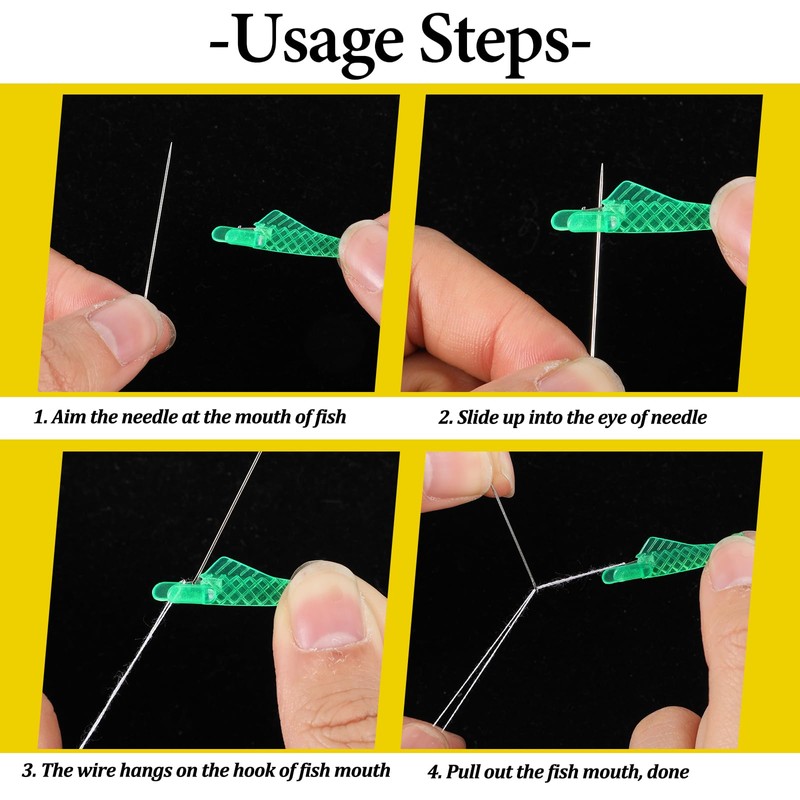 Jeffdad 12Pcs Fish Mouth Sewing Machine Needle Threader, Automatic Sewing