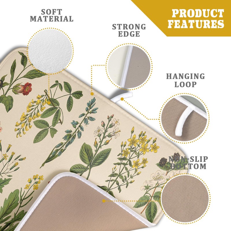Kawani Dish Drying Mat for Kitchen Counter Decoration, 16 x