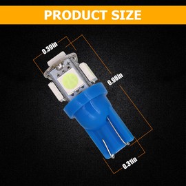 HZEL 20PCS T10 194 Car LED Light Bulb, 5SMD 5050 12V 168 W5W 2825 Vehicle Wedge License Plate Bulb, Automotive Interior Dome Map Door Trunk Courtesy Dash Lamps Accessories, Universal Fit (Ice Blue)