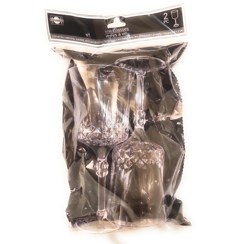 Two (2) Plastic Wine Glasses