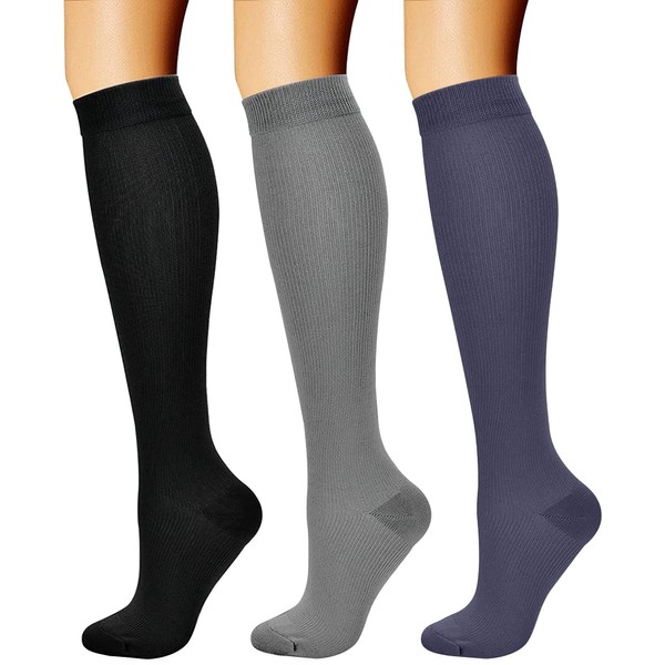 CHARMKING Compression Socks for Women & Men Circulation (3 Pairs)