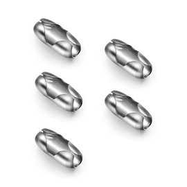 LICQIC Roller Blind Cord Connector Clips, Replacement Blind Pull Cord Connector, Ball Chain Connector fits 4.5mm Roller, Roman and Vertical blinds, 5 Pack Stainless steel