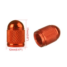 SENZEAL Pack of 5 Valve Caps Car Bullet Type Universal Tyre Valve Caps Aluminium Car Tyre Valve Caps Valve Protection Caps for Car Bicycle Motorcycles Truck SUV Orange
