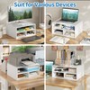 ALISENED Printer Stand for Desk, 2-Tier Wooden Desk Organizer, White