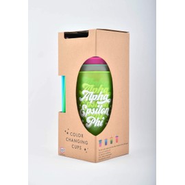 Sorority Shop Alpha Epsilon Phi Color Changing Cups - Pack of 4 Reusable Cups with Lids and Straws, Alpha Epsilon Phi Cup, Perfect Size 24 Oz Tumbler Cups, Mix and Match Lids With Cool Retro Design