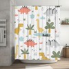 BIOMII Kids Cartoon Dinosaur Shower Curtain Funny Animal Graffiti Dino