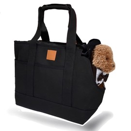 SHAKA LABO Dog Carry Bag, For Pets, Tote, For Small Dogs, Black, Black, Stylish, Handheld, Shoulder, Outings, Travels, Transportation, Hospitals, Disasters, Evacuations