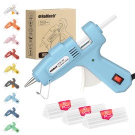 ROMECH 20W Mini Hot Glue Gun with 30 Glue Sticks Set, Fast Preheating Hot Glue Gun Kit Heavy Duty Gluegun for Craft, DIY, Repairs (Cyan)