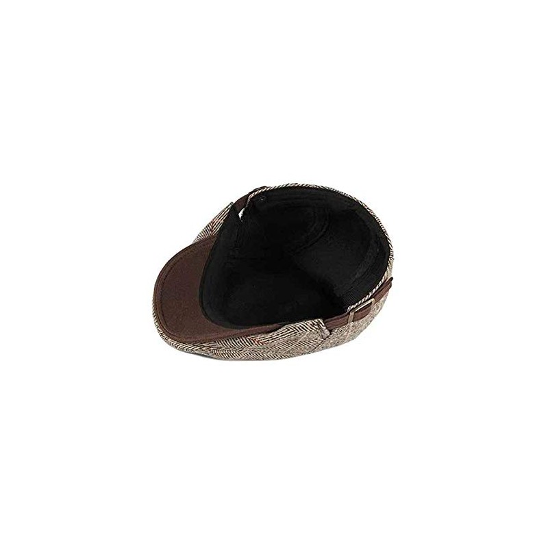 Anshili Men's Flat Cap Women's Checked Ski Hat Newsboy Cap
