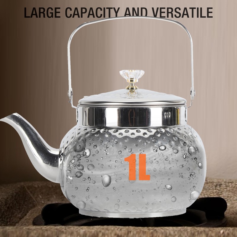 Stainless Steel Teapot with Removable Filter Metal Tea Kettle Coffee