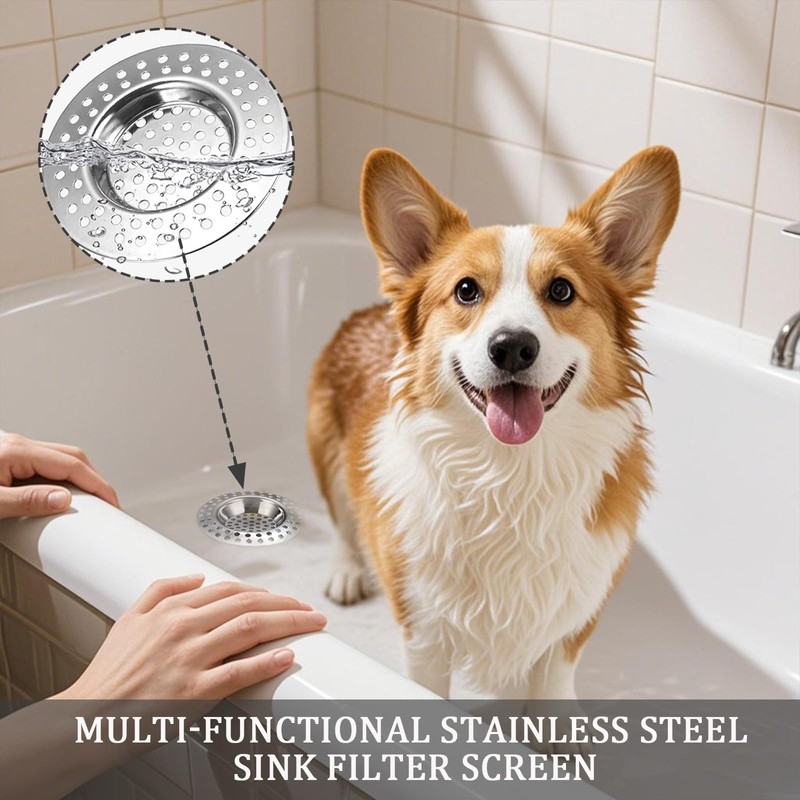 Pack of 4 Drain Strainer Shower, 7.5 cm Hair Strainer