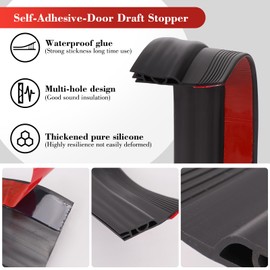 Door Weather Stripping - Under Door Draft Stopper 39 Inches,Soundproof Door Seal Sweep for Exterior/Interior Doors Gap,2 Pack Black and White