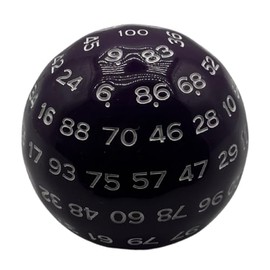 100 Sided Dice Polyhedral Dice 48mm Diameter Acrylic Black TRPG Board Game Table Game Roulette Divination Lightweight Durable (Purple)