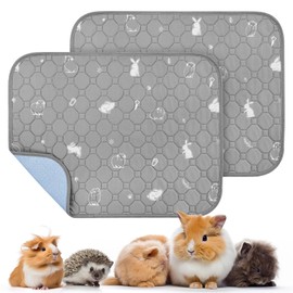 PICK FOR LIFE 2 Packs Guinea Pig Cage Liners Washable Reusable Guinea Pig Pee Pad, Waterproof Fast Absorbent Guinea Pig Mat Non-Slip Bedding for Small Animal Chinchilla Rabbit Hamster Puppy 45x60 cm