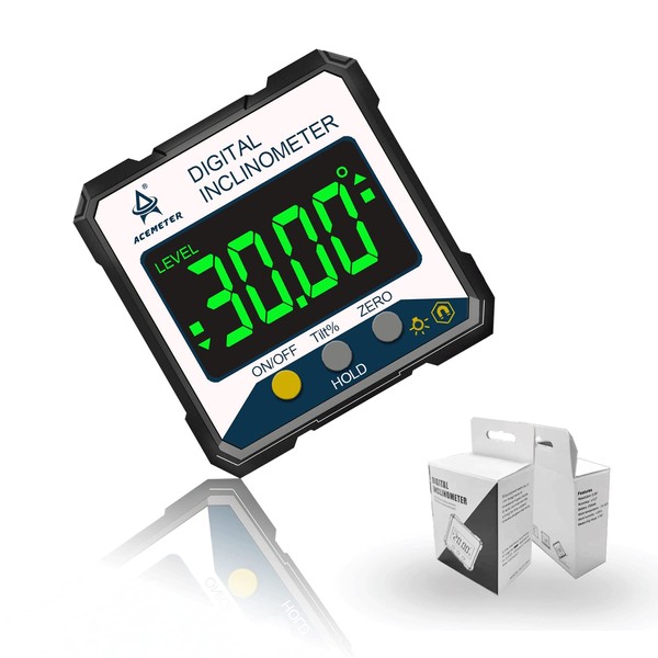Magnetic Digital Angle Finder Protractor Inclinometer- Digital Inclinometer -Fast & Stable Measurement Tool with Magnetic Base and Backlit Display