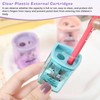 4 PCS Double-Hole Pencil Sharpener with Container, Metal Pencil Sharpener