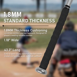 OGEENIER 1.8mm Standard Baseball Bat Grip Tape, Pre-Cut Handle Wrap for Superior Control, All-Weather Non-Slip Bat Tape