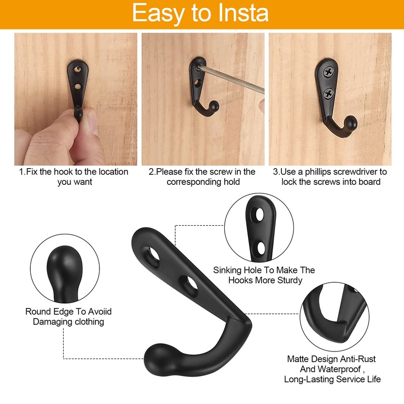 QINGHEC 30 Pcs Small Wall Mounted Coat Hook Key Hooks