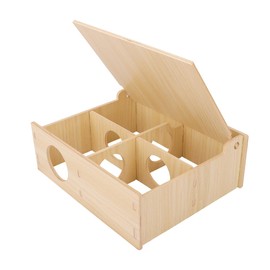 Hamster and Mouse Wooden Tunnel Cage Secret Peep Shed and Explore Hideout Flip Cover Design Hamster Play Tunnel