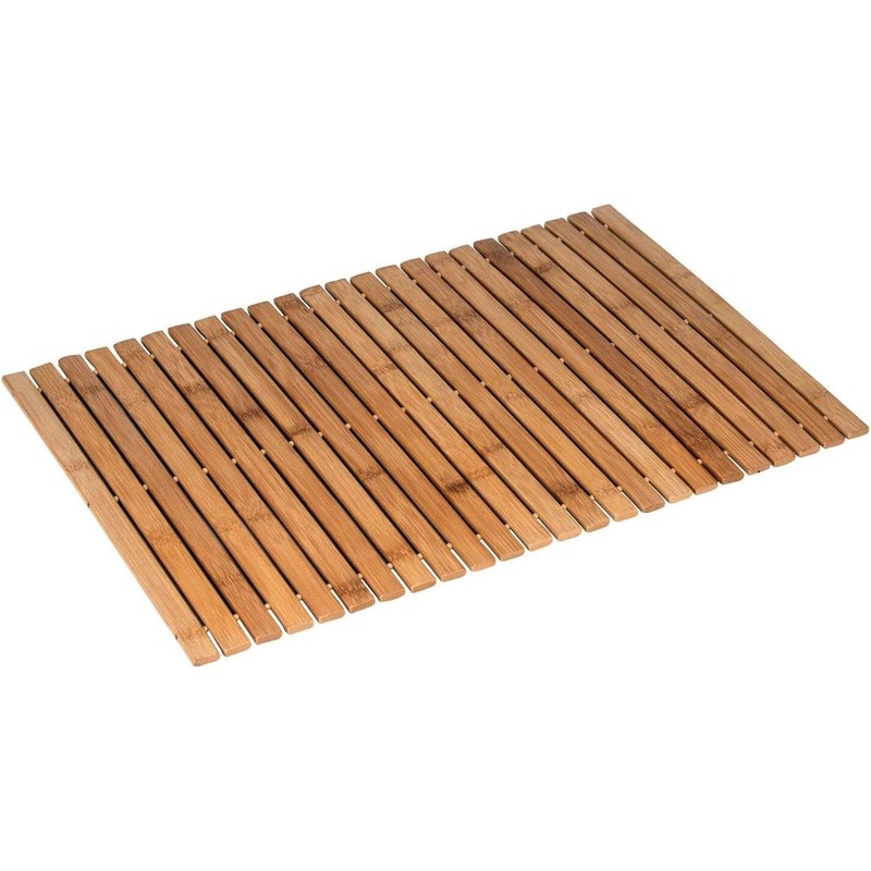 VIVAAS Bamboo Roll Up Bath Duckboard Mat 40X60 cm Non