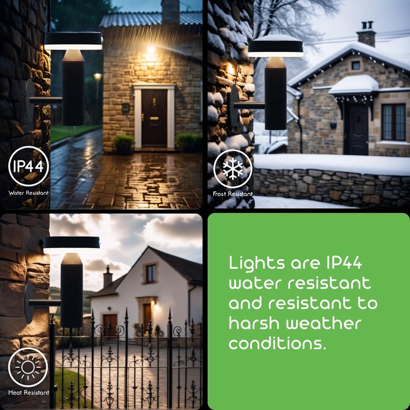 VerLuce - Round Solar Wall Lights - Solar Powered Wall