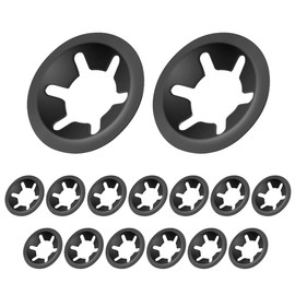 BOUMVID Pack of 15 M12 Starlock Washers, Black Circlips Clamping Ring Clamping Discs, 65Mn Manganese Steel Inner Tooth Starlock Washers, Speed Tooth Lock Washers