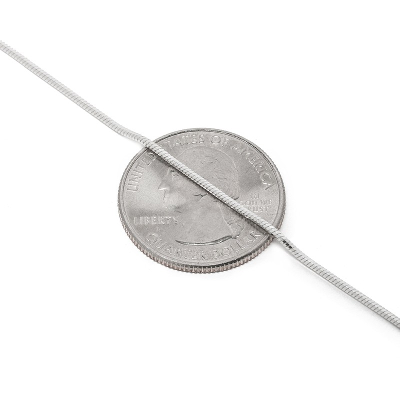 925 Sterling Silver 1MM 8 Sided Snake Chain - Italian