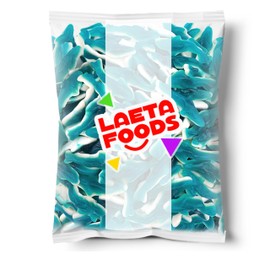 Blue Sharks Gummy Candy | 1 Pound Bulk Bag | Raspberry Marshmallow Flavors