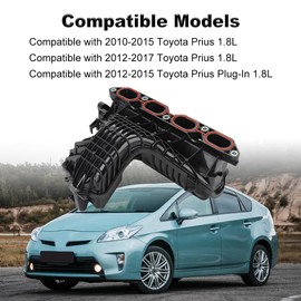 WMPHE Intake Manifold Assembly Compatible with 2010-2015 Toyota Prius 2012-2017 Prius-V 2012-2015 Prius Plug-In, Replacement for 7120-37050 17120-37051 17120-37052 17120-37053 1712037054