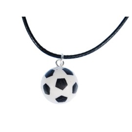 Miniblings Football Ball European Championship Necklace – Handmade Fashion Jewellery I Chain with Pendant Length – Leather Chain Athletes Footballer, Plastic, No Gemstone