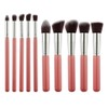 Glamouroui Foundation, Eyeshadow Makeup Brush Set, Pink (Set Of 10)