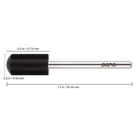 USA Pana 3/32" Safety Nail Carbide - Smooth Round Top Large Barrel Head for Electric Dremel Drill Machine - Grit Size: (5XC to Extra Fine) (Extra Fine, Large Barrel - DLC Black)