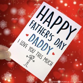 Father's Day Card for Daddy I Love You This Much Daddy Card from Son Card for Daddy Card for Dad Greeting Card Happy Father's Day PC329