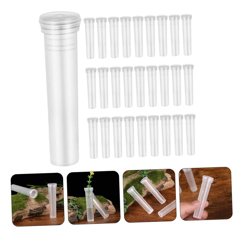 SUPVOX 100Pcs Transparent Hydroponic Flower Vases Desktop Plant Propagation Tubes