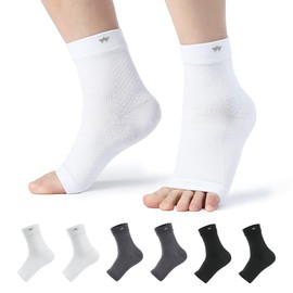 WANDER Compression Socks for Plantar Fasciitis, 2 Pairs Foot & Ankle Brace Socks for Sprained - Achilles Tendonitis Relief Heel Spurs, Foot Swelling & Fatigue Arch, Support Brace Ankle Sleeve