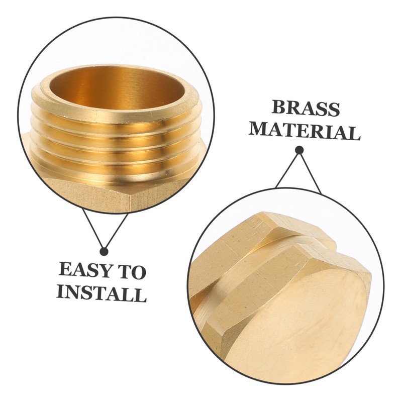 Outanaya 3/4 Garden Hose Brass Stopper Set Garden Hose Cap