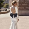 NICENEEDED Big Satin Wedding Bow Back Strap, Detachable Removable Homecoming