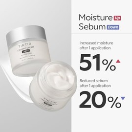 TIRTIR Ceramic Cream Light Refreshing Skin 50 ml - Crema Hidratante Facial Coreana ligera con Acido poliglutámico, betaina y prebióticos - Crema Facia