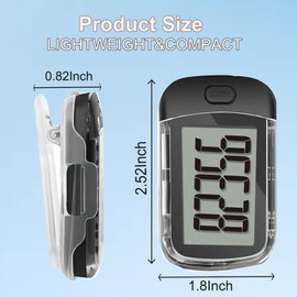 3D Pedometer for Walking, Simple Walking Step Counter with Removable Clip and Lanyard, Step Tracker with Large Digital Display, Accurately Track Steps for Women Men Seniors (Black)