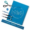 Left-handed 7 Piece Set for Middle Schoolers, Blue Implements, Blue