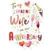 Avant Garde Studios Anniversary Card Amazing Wife - 9 x