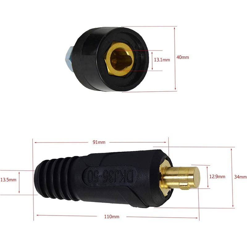 RIVERWELD TIG Welding Cable Panel Connector-Plug and Socket Dinse Dinze